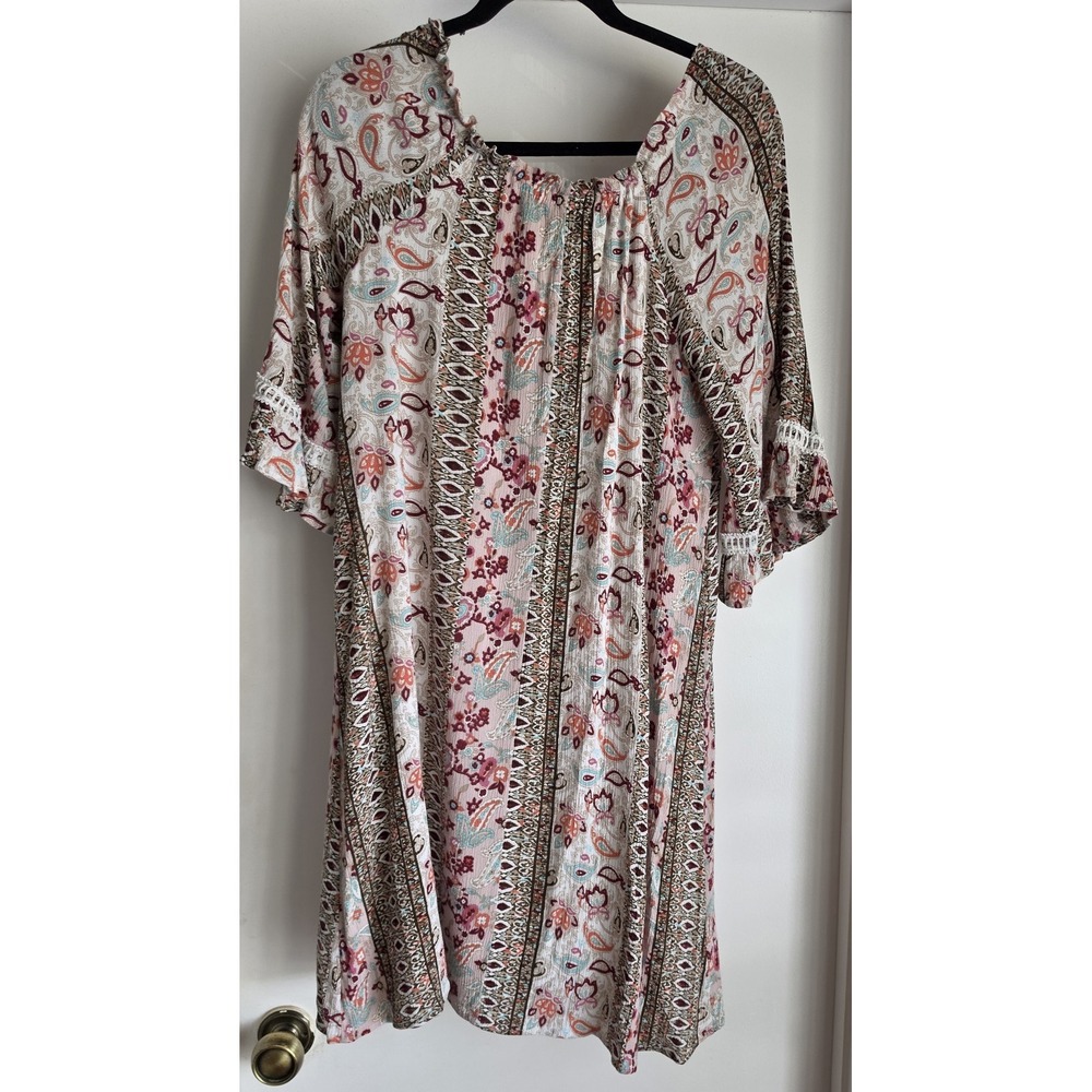 Naif Women's Off-shoulder Dress Size L Floral Multicolor Rayon Bohemian - Picture 2 of 5
